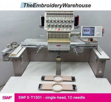 SWF E-T1501, single-head, 15-needle, commercial embroidery machine