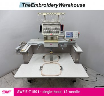 SWF E-T1501, single-head, 15-needle, commercial embroidery machine