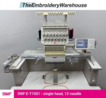 SWF E-T1501, single-head, 15-needle, commercial embroidery machine