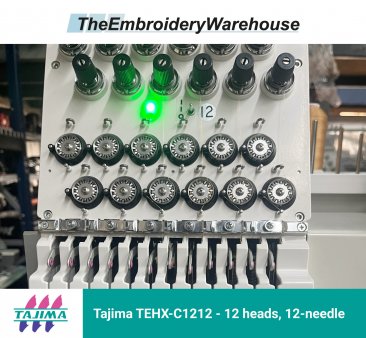 Tajima TEHX-C1212, 12-head, 12-needle, commercial embroidery machine