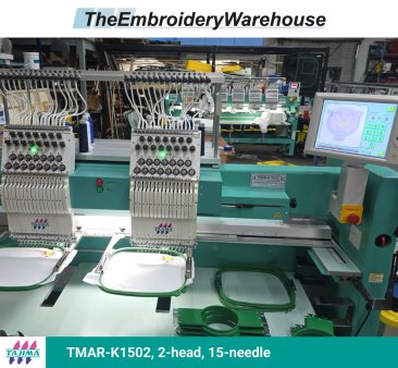 Tajima TMAR-K1502, 2-head, 15-needle, commercial embroidery machine