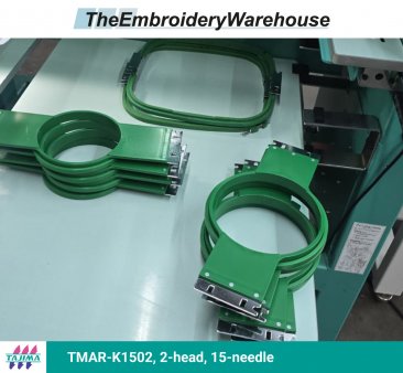 Tajima TMAR-K1502, 2-head, 15-needle, commercial embroidery machine
