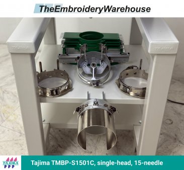 Tajima TMBP-S1501C, single-head, 15-needle, commercial embroidery machine