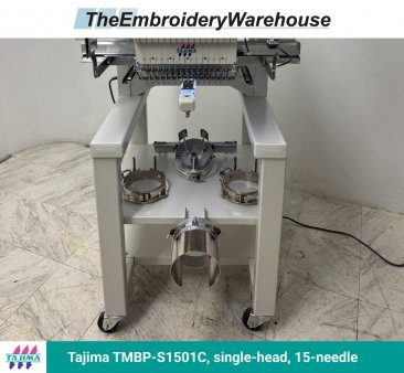 Tajima TMBP-S1501C, single-head, 15-needle, commercial embroidery machine