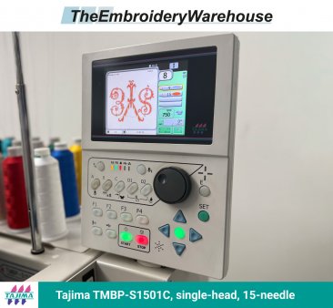 Tajima TMBP-S1501C, single-head, 15-needle, commercial embroidery machine