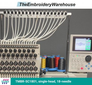 Tajima TMBR-SC1801, single-head, 18-needle, commercial embroidery machine