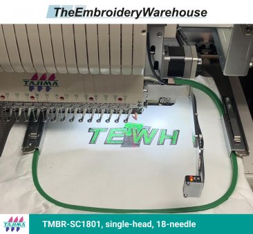 Tajima TMBR-SC1801, single-head, 18-needle, commercial embroidery machine