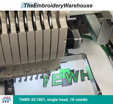 Tajima TMBR-SC1801, single-head, 18-needle, commercial embroidery machine