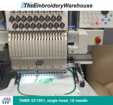 Tajima TMBR-SC1801, single-head, 18-needle, commercial embroidery machine