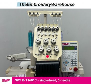 SWF B-T1601, single-head, 6-needle, commercial embroidery machine