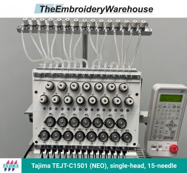 Tajima TEJT-C1501 (NEO), single-head, 15-needle, commercial embroidery machine