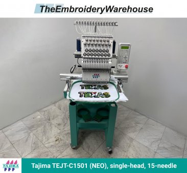 Tajima TEJT-C1501 (NEO), single-head, 15-needle, commercial embroidery machine