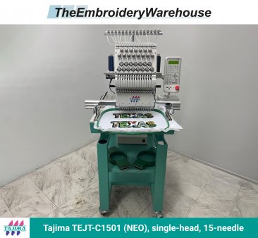 Tajima TEJT-C1501 (NEO), single-head, 15-needle, commercial embroidery machine