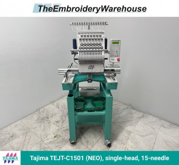 Tajima TEJT-C1501 (NEO), single-head, 15-needle, commercial embroidery machine