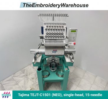 Tajima TEJT-C1501 (NEO), single-head, 15-needle, commercial embroidery machine