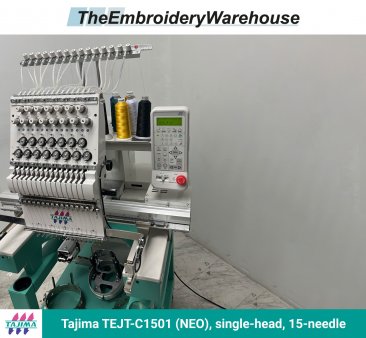 Tajima TEJT-C1501 (NEO), single-head, 15-needle, commercial embroidery machine