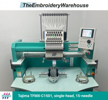 Tajima TFMX-C1501 , single-head, 15-needle, commercial embroidery machine
