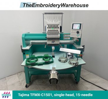 Tajima TFMX-C1501 , single-head, 15-needle, commercial embroidery machine