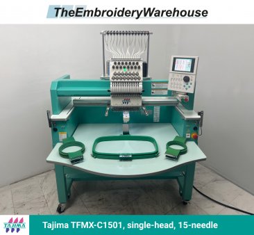 Tajima TFMX-C1501 , single-head, 15-needle, commercial embroidery machine