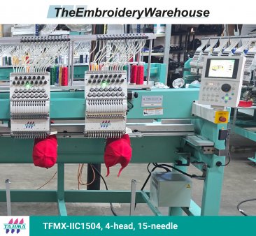 Tajima TFMX-IIC1504, 4-head, 15-needle, commercial embroidery machine
