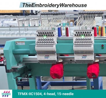 Tajima TFMX-IIC1504, 4-head, 15-needle, commercial embroidery machine