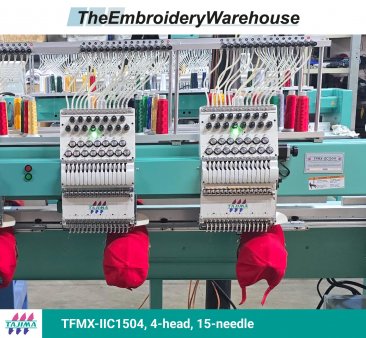Tajima TFMX-IIC1504, 4-head, 15-needle, commercial embroidery machine