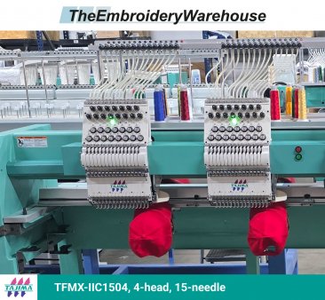 Tajima TFMX-IIC1504, 4-head, 15-needle, commercial embroidery machine
