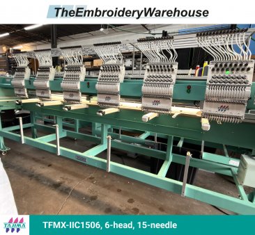 Tajima TFMX-IIC1506, 6-head, 15-needle, commercial embroidery machine
