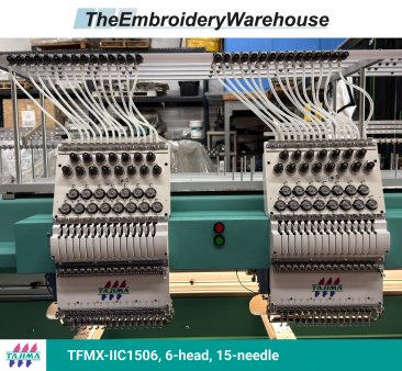 Tajima TFMX-IIC1506, 6-head, 15-needle, commercial embroidery machine