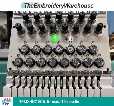Tajima TFMX-IIC1506, 6-head, 15-needle, commercial embroidery machine