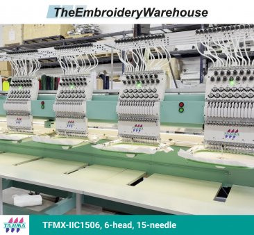 Tajima TFMX-IIC1506, 6-head, 15-needle, commercial embroidery machine