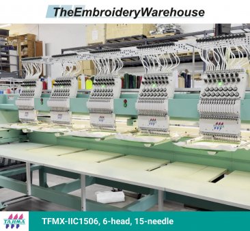 Tajima TFMX-IIC1506, 6-head, 15-needle, commercial embroidery machine