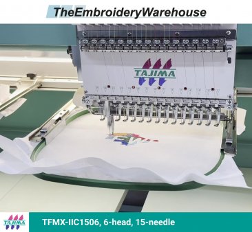 Tajima TFMX-IIC1506, 6-head, 15-needle, commercial embroidery machine