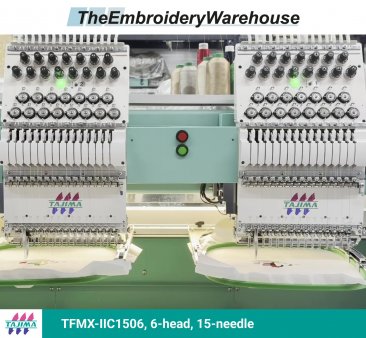 Tajima TFMX-IIC1506, 6-head, 15-needle, commercial embroidery machine