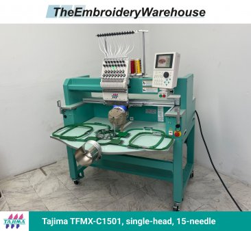 Tajima TFMX-C1501 , single-head, 15-needle, commercial embroidery machine