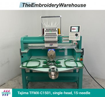 Tajima TFMX-C1501 , single-head, 15-needle, commercial embroidery machine