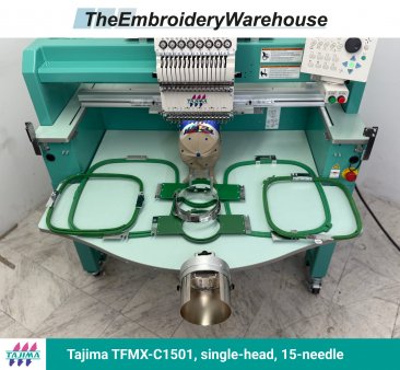 Tajima TFMX-C1501 , single-head, 15-needle, commercial embroidery machine