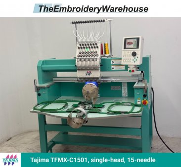 Tajima TFMX-C1501 , single-head, 15-needle, commercial embroidery machine