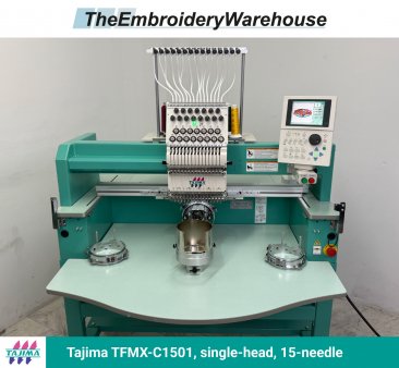 Tajima TFMX-C1501 , single-head, 15-needle, commercial embroidery machine
