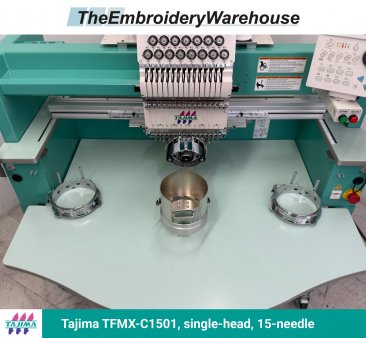 Tajima TFMX-C1501 , single-head, 15-needle, commercial embroidery machine