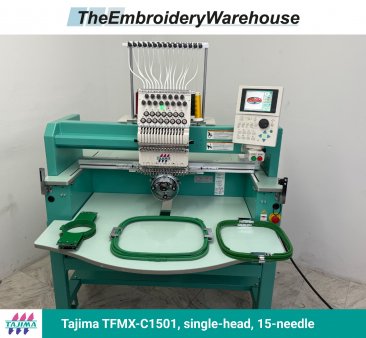 Tajima TFMX-C1501 , single-head, 15-needle, commercial embroidery machine