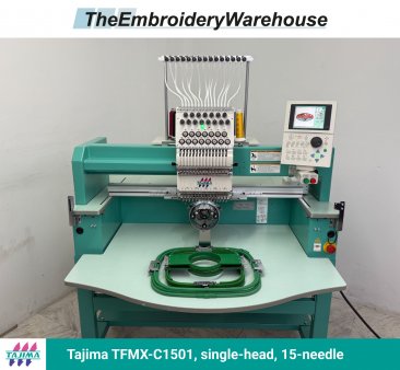 Tajima TFMX-C1501 , single-head, 15-needle, commercial embroidery machine