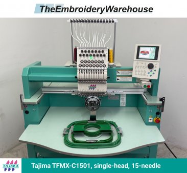 Tajima TFMX-C1501 , single-head, 15-needle, commercial embroidery machine