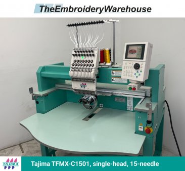 Tajima TFMX-C1501 , single-head, 15-needle, commercial embroidery machine