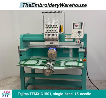 Tajima TFMX-C1501 , single-head, 15-needle, commercial embroidery machine