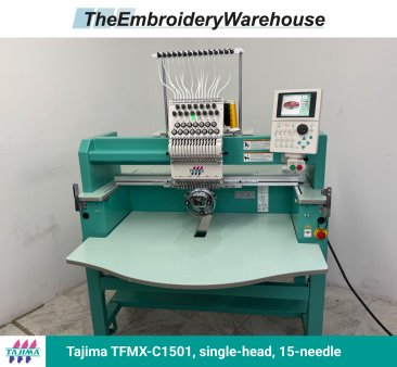 Tajima TFMX-C1501 , single-head, 15-needle, commercial embroidery machine