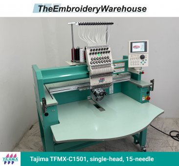 Tajima TFMX-C1501 , single-head, 15-needle, commercial embroidery machine