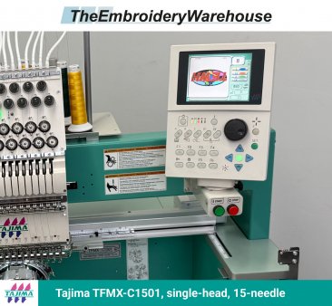 Tajima TFMX-C1501 , single-head, 15-needle, commercial embroidery machine