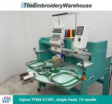 Tajima TFMX-C1501 , single-head, 15-needle, commercial embroidery machine