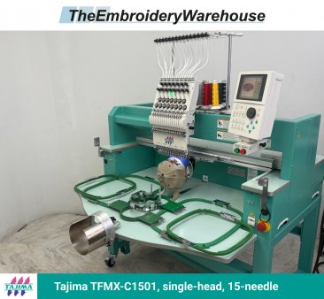 Tajima TFMX-C1501 , single-head, 15-needle, commercial embroidery machine